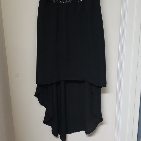 Black High Low Strapless Dress - Picture 3 of 3